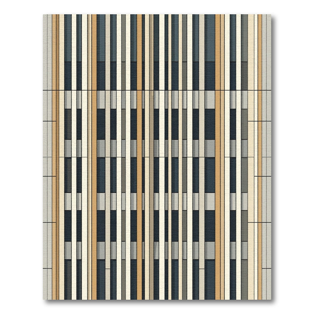 Eclectic Neutral Color Block Stripes Rug
