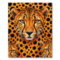 Vibrant Orange Spotted Leopard Portrait Rug