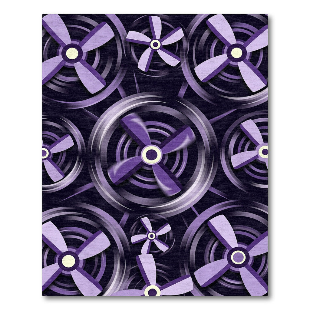 Purple Fan Blades Repeating Layout Rug