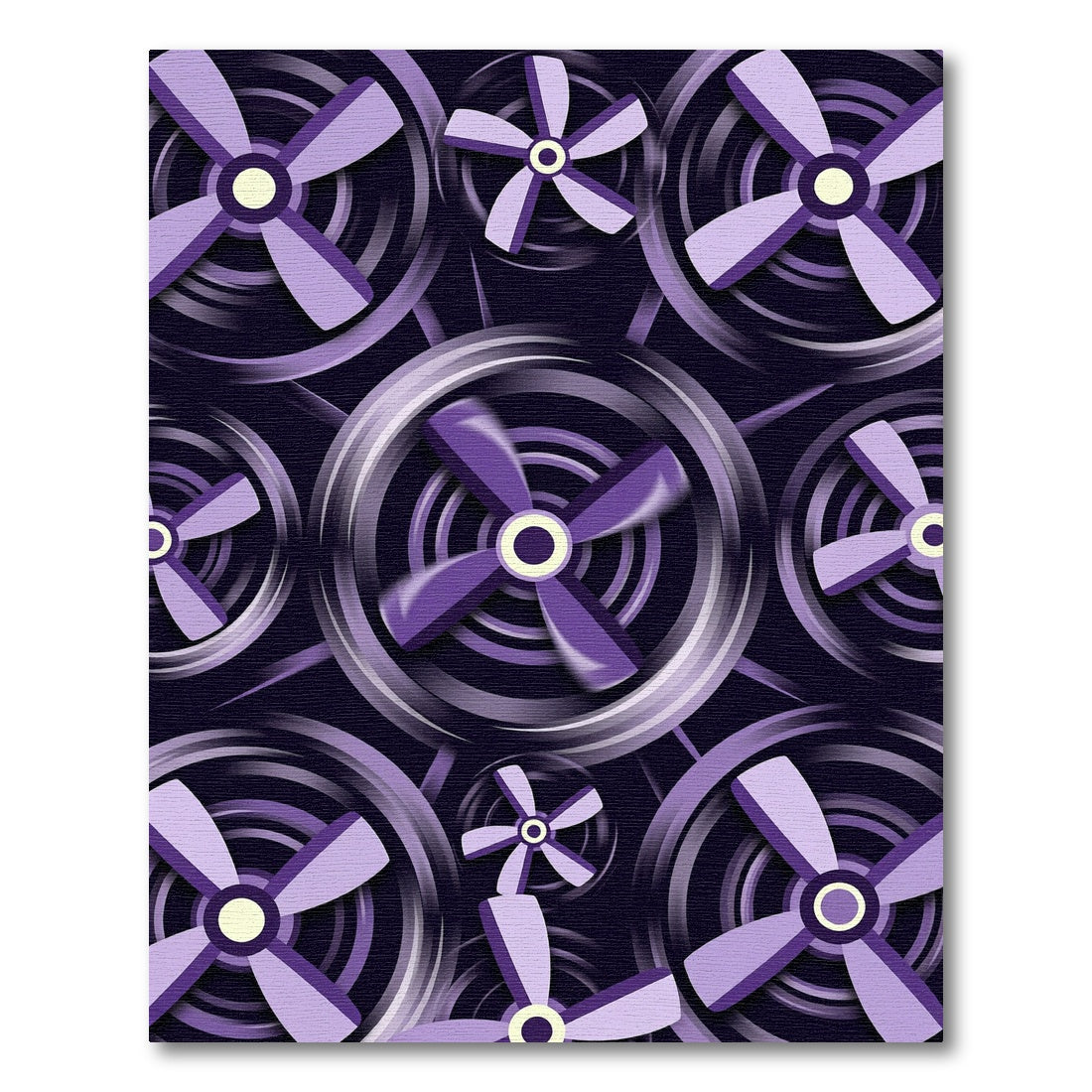 Purple Fan Blades Repeating Layout Rug