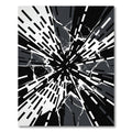Monochrome Abstract Geometric Shattered Glass Burst Rug