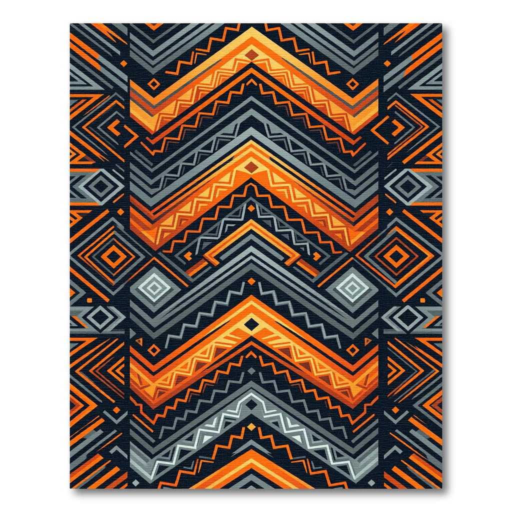 Bold Amber Charcoal Geometric Chevron Rug