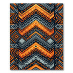 Bold Amber Charcoal Geometric Chevron Rug