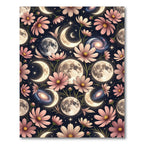 Celestial Pink Cosmos Moon Night Sky Rug