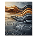 Earthy Golden Ripple Abstract Wave Rug