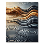 Earthy Golden Ripple Abstract Wave Rug