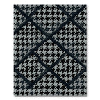 Monochromatic Houndstooth Geometric Overlay Rug