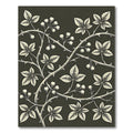 Black and Cream Bramble Botanical Rug