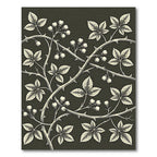 Black and Cream Bramble Botanical Rug