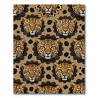 Brown Leopard Floral Repeat Wildlife Rug