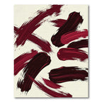 Bold Crimson Abstract Brushstroke Rug