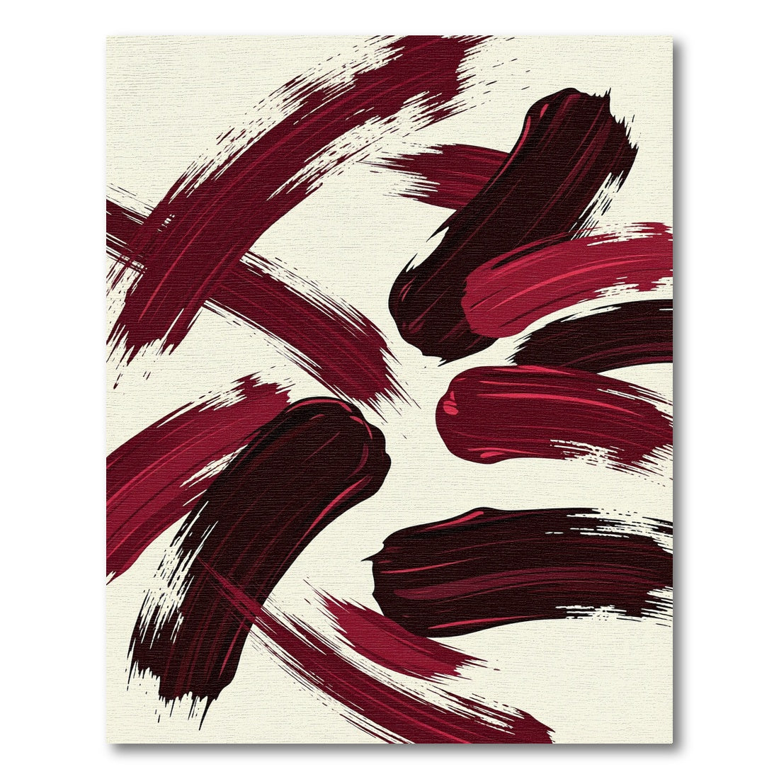 Bold Crimson Abstract Brushstroke Rug