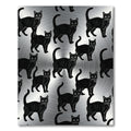Black Cats Across Brushed Metal Rug