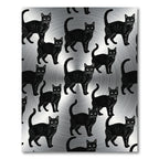 Black Cats Across Brushed Metal Rug