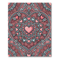 Pink Heart Mandala with Cupid Arrows Rug