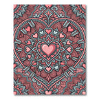 Pink Heart Mandala with Cupid Arrows Rug