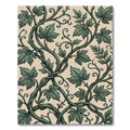 Elegant Sage Green Botanical Vine Scroll Rug