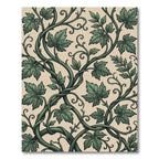 Elegant Sage Green Botanical Vine Scroll Rug