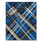 Bold Blue Plaid Overlay Pattern Rug