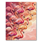 Vibrant Pink Flamingo Watercolor Flock Rug