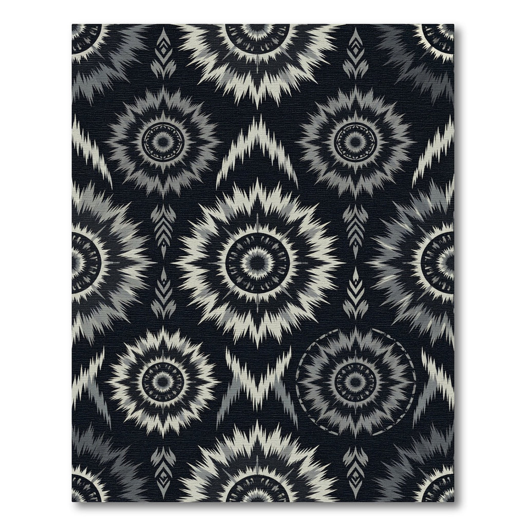 Dark Gray Starburst Medallion Rug