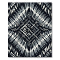Black White Feathered Chain Medallion Rug