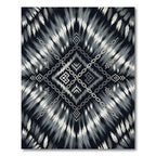 Black White Feathered Chain Medallion Rug