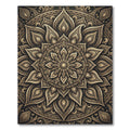 Ornate Gold Floral Symmetry Mandala Rug