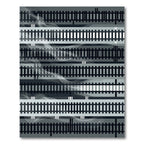 Monochrome Linear Abstract Rail Smoke Artwork Rug