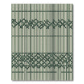 Green Bamboo Weave Stripe Rug