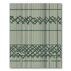 Green Bamboo Weave Stripe Rug