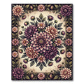 Vintage Pink Dahlia Floral Medallion Rug