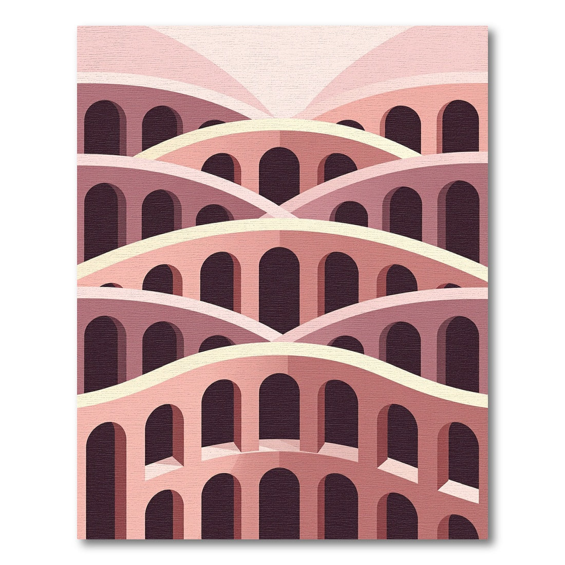 Pink Arches Layered Architectural Landscape Rug