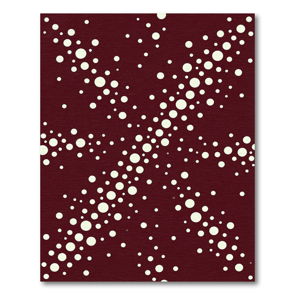 Deep Crimson Scattered Circles Rug