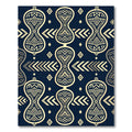 Navy Blue Hourglass Geometric Tribal Rug