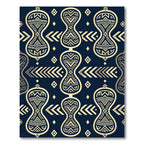 Navy Blue Hourglass Geometric Tribal Rug