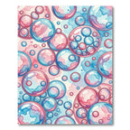 Ethereal Pink and Blue Bubble Art Rug