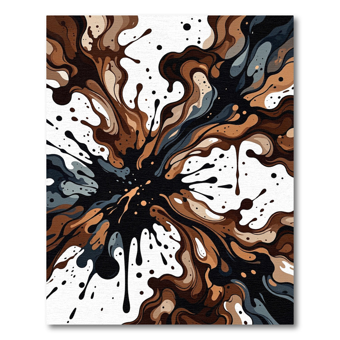 Abstract Liquid Coffee Swirl Ink Rug