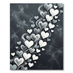 Ethereal Floating Hearts in Smoky Gray Rug