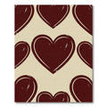 Dark Crimson Interlocking Heart Illustration Rug