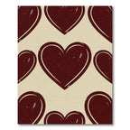 Dark Crimson Interlocking Heart Illustration Rug