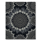 Monochromatic Floral Burst Mandala Rug