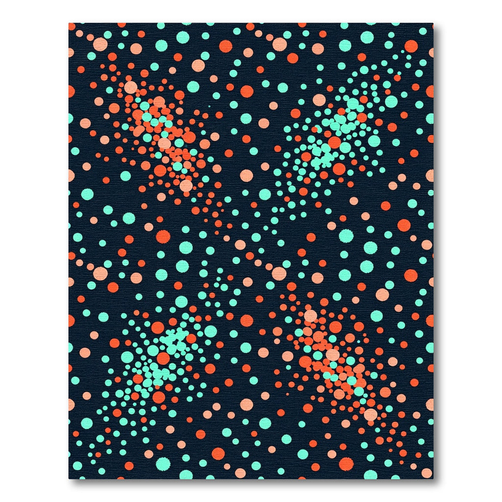 Coral Teal Dot Cascade Rug
