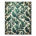 Emerald Foliage Scrollwork Botanical Vine Rug