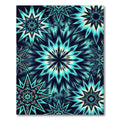 Teal Starburst Mandala Burst Rug