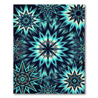Teal Starburst Mandala Burst Rug