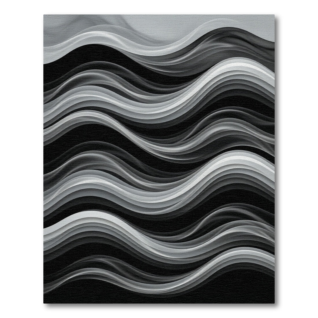 Abstract Monochrome Flowing Wave Rug