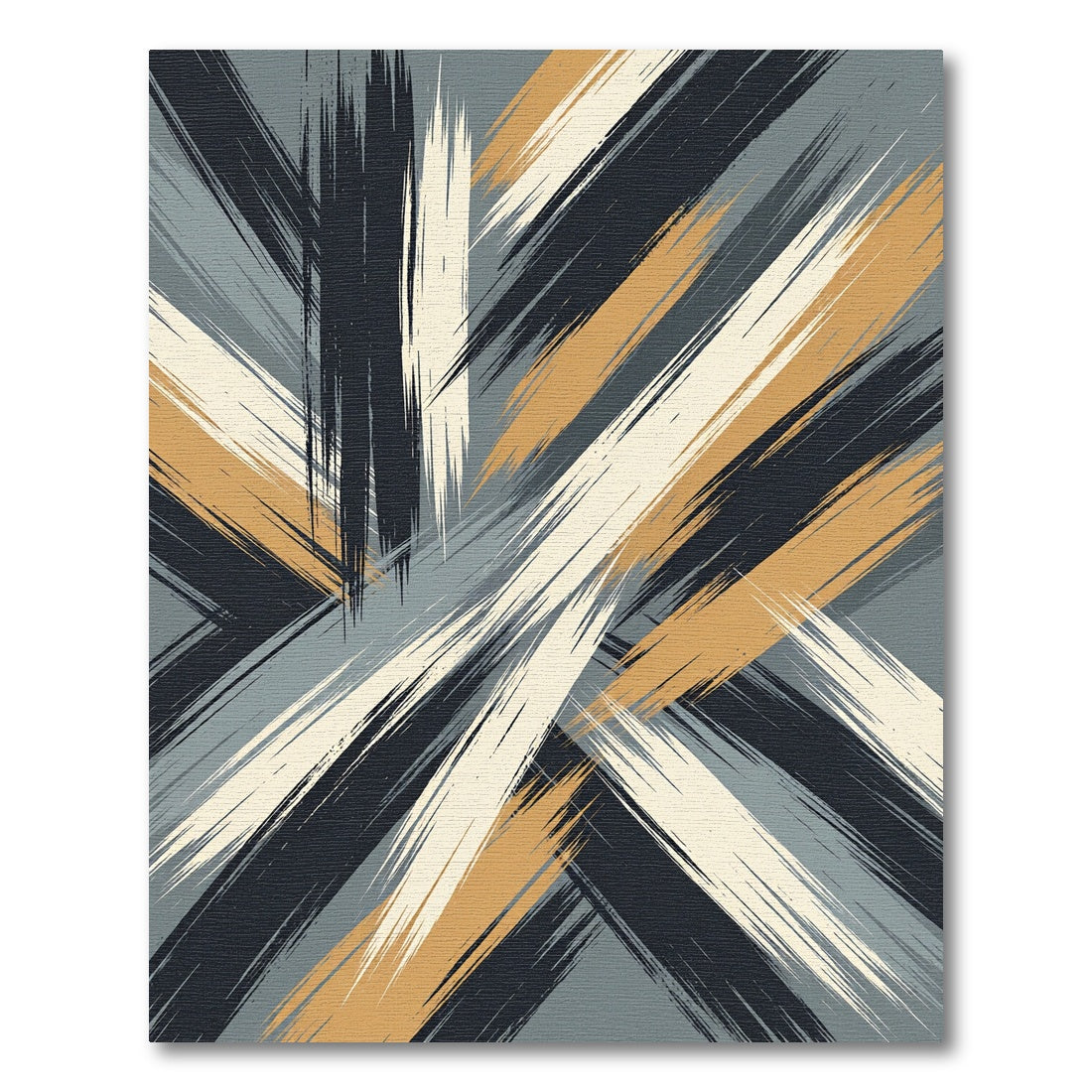Bold Abstract Brushstroke Stripe Rug