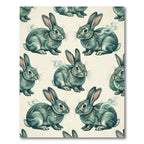 Whimsical Teal Rabbit Spirit Forest Rug