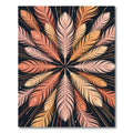 Radiant Peach Feather Radial Art Rug